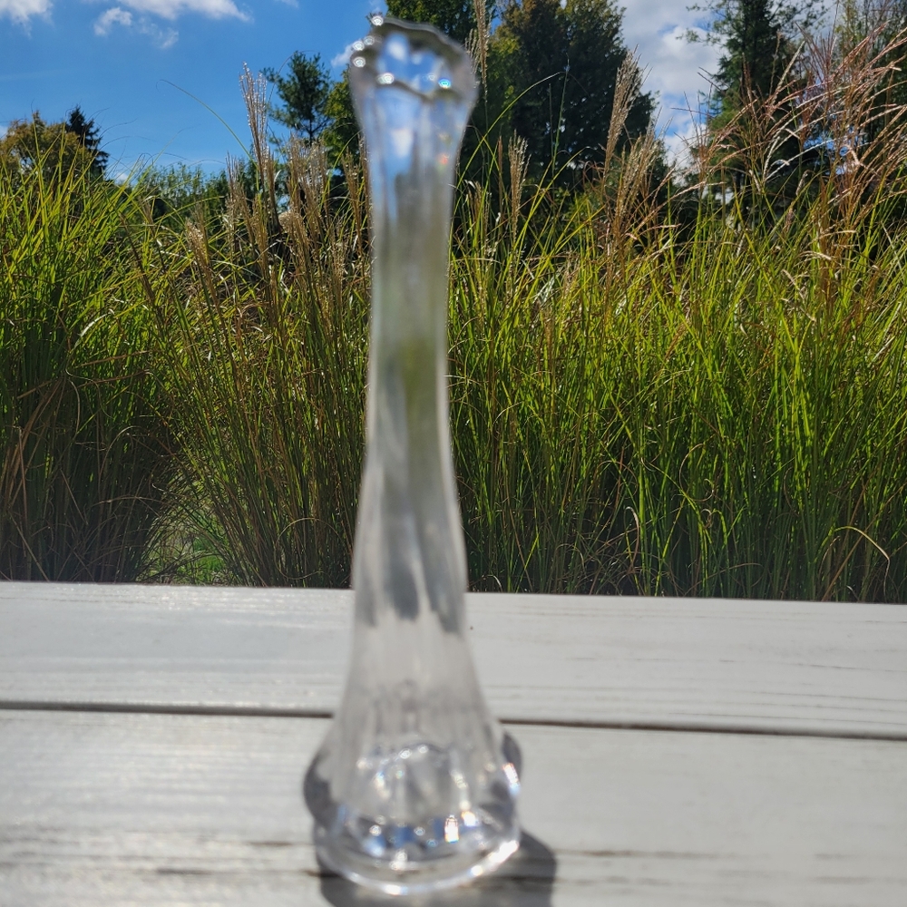 Swung Vase Vintage ~ Small Clear Glass ~ 1970s ~ FINAL PRICE! ~ See Notes - Picture 7 of 16